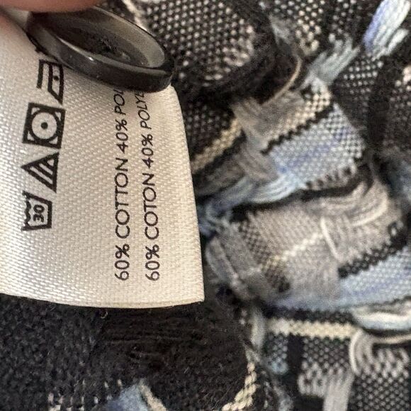 Urban Outfitters Textured Black And Blue Woven Shirt Jacket Large Outdoor Trendy - Picture 6 of 7